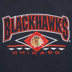 NHL (Logo Athletics) - Chicago Blackhawks Embroidered Sweatshirt 1990s X-Large Vintage Retro Hockey