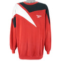 Reebok - Red Retro Crew Neck Sweatshirt 1990s XX-Large Vintage Retro
