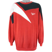 Reebok - Red Retro Crew Neck Sweatshirt 1990s XX-Large Vintage Retro