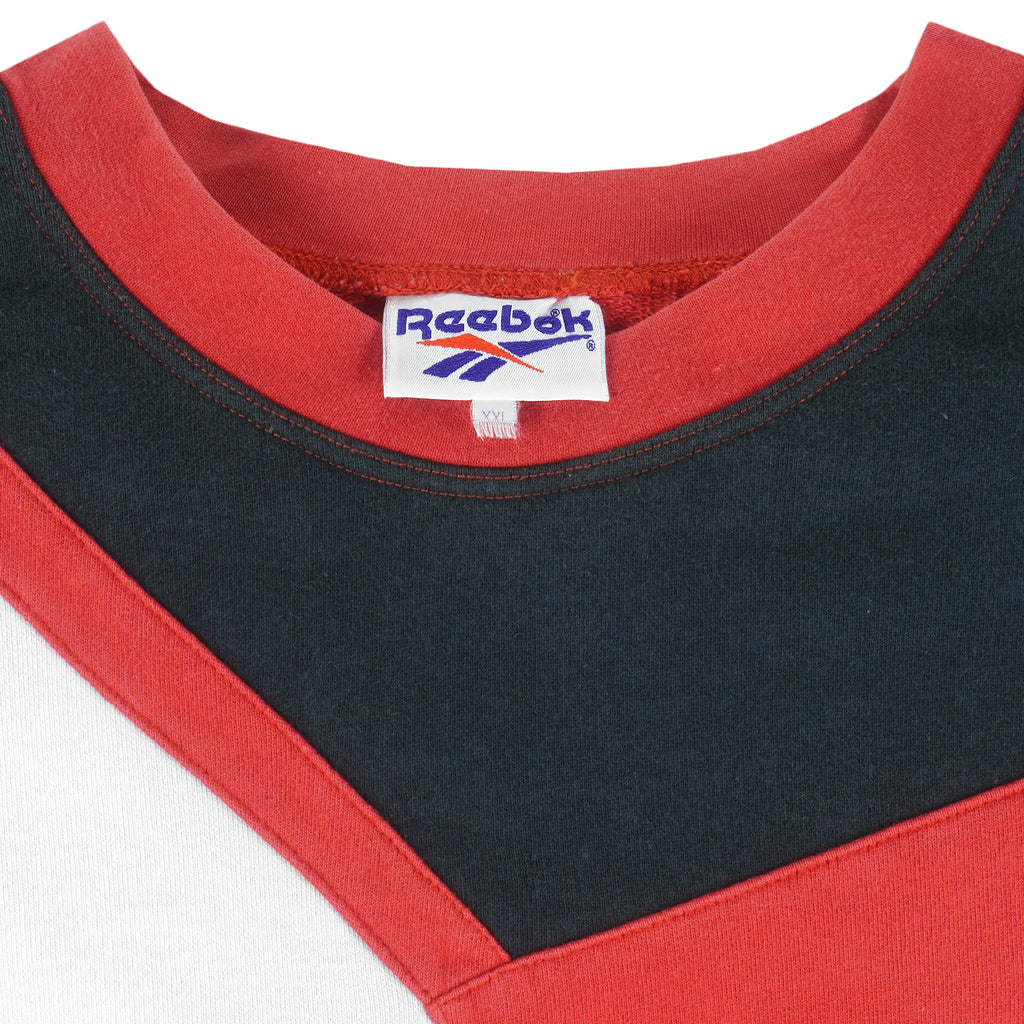 Reebok - Red Retro Crew Neck Sweatshirt 1990s XX-Large Vintage Retro