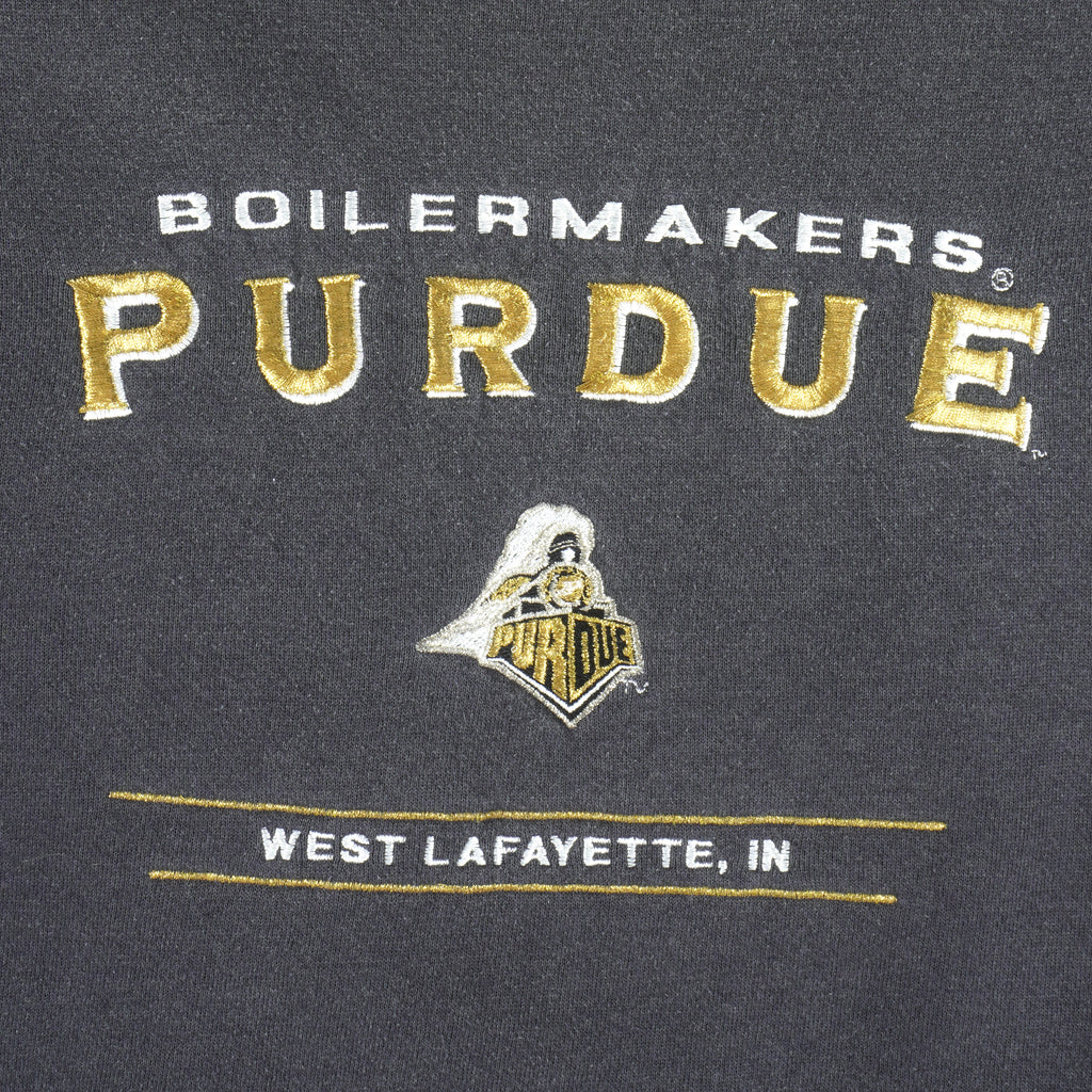 NCAA (Lee) - Purdue University Boilermakers Embroidered Sweatshirt 1990s Large Vintage Retro Football College