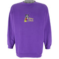Disney - Mickey Mouse Embroidered Crew Neck Sweatshirt 1990s Medium Vintage Retro