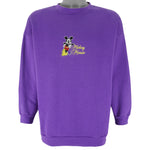 Disney - Mickey Mouse Embroidered Crew Neck Sweatshirt 1990s Medium Vintage Retro