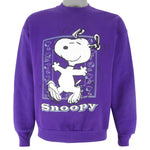 Vintage - Peanuts Dancing Snoopy Crew Neck Sweatshirt 1990s Medium