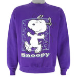 Vintage - Peanuts Dancing Snoopy Crew Neck Sweatshirt 1990s Medium Vintage Retro