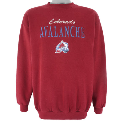 NHL (Logo 7) - Colorado Avalanche Crew Neck Sweatshirt 1990s Large