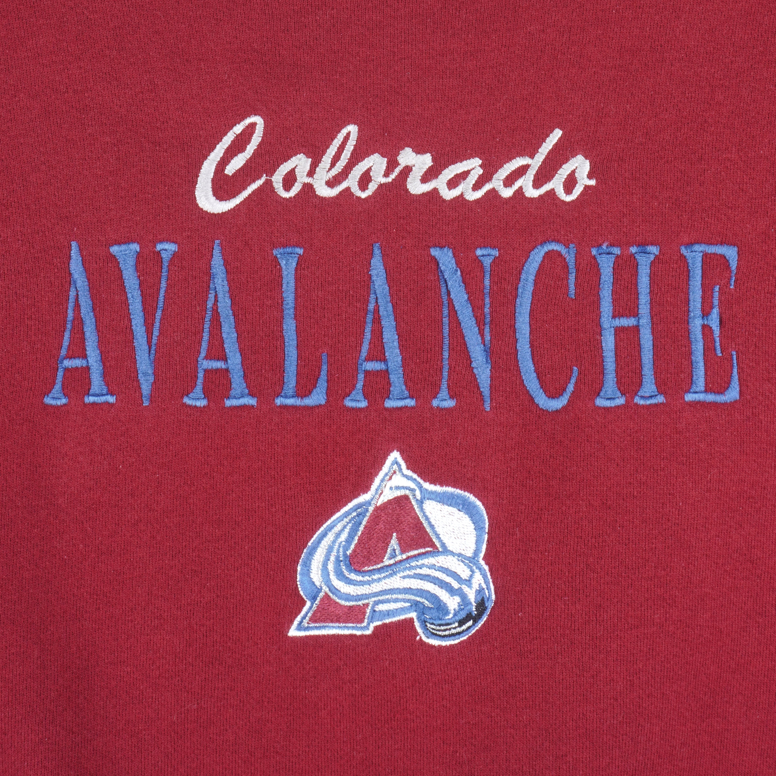 NHL (Logo 7) - Colorado Avalanche Crew Neck Sweatshirt 1990s Large Vintage Retro Hockey
