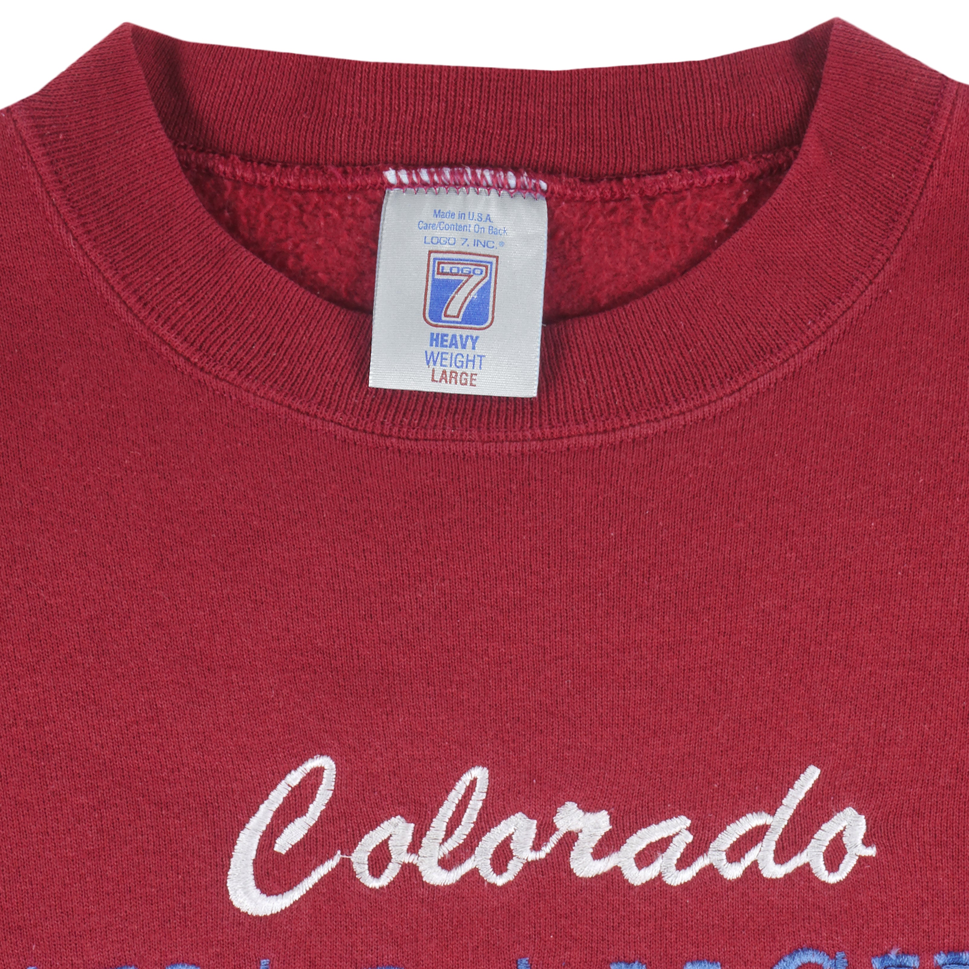 NHL (Logo 7) - Colorado Avalanche Crew Neck Sweatshirt 1990s Large Vintage Retro Hockey