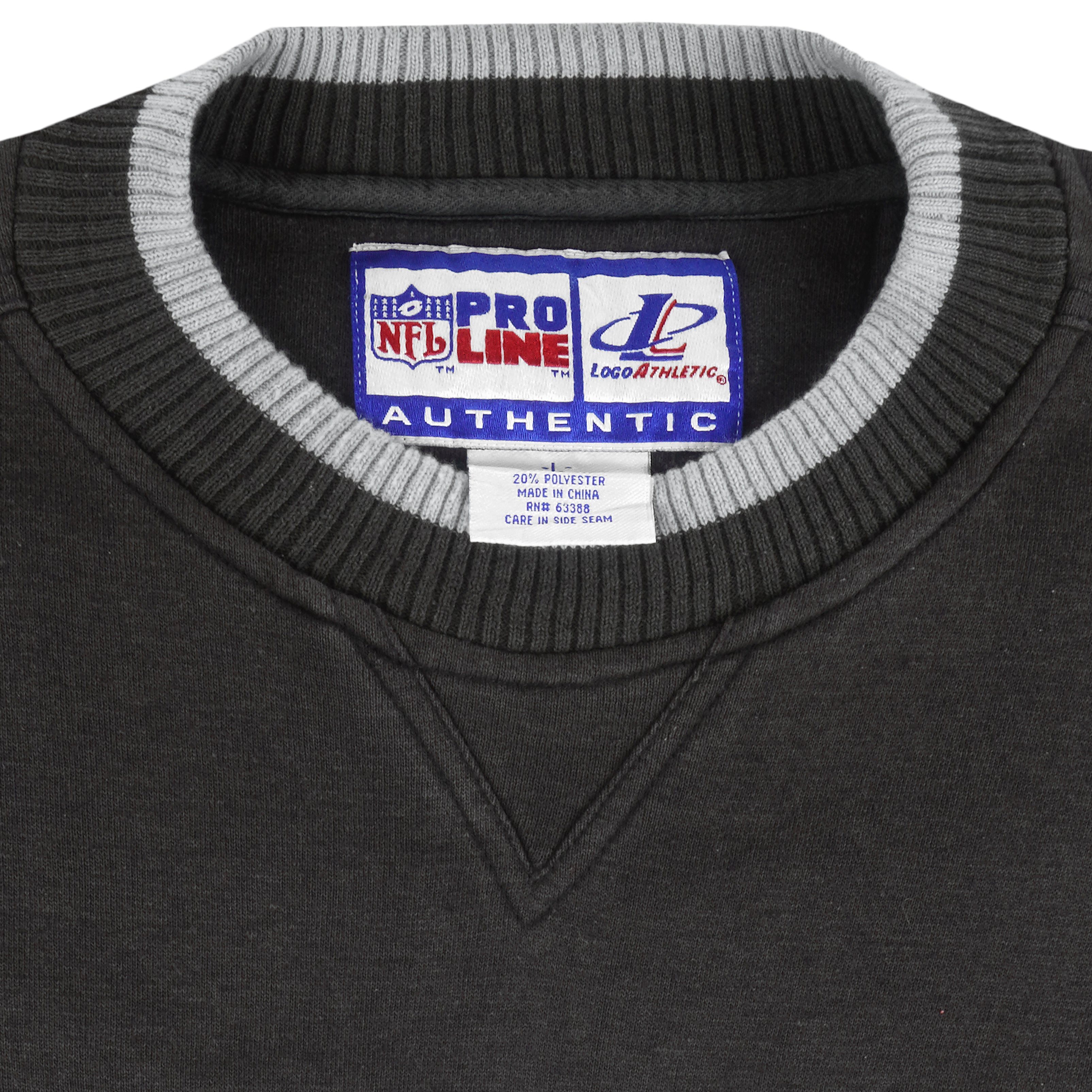 NFL (Logo Athletic) - Oakland Raiders Embroidered Sweatshirt 1990s Large Vintage Retro Football