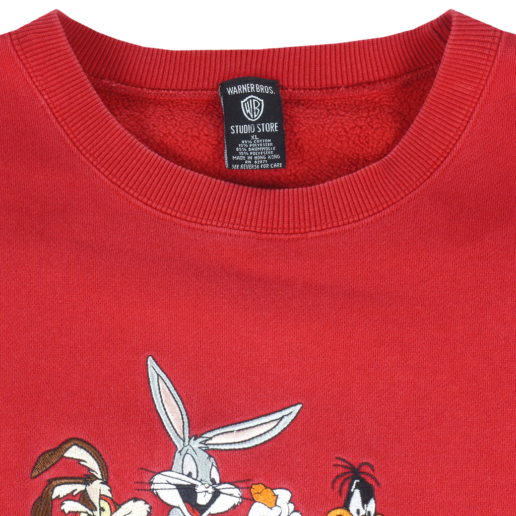 Looney Tunes - WB Embroidered Crew Neck Sweatshirt 1990s X-Large Vintage Retro