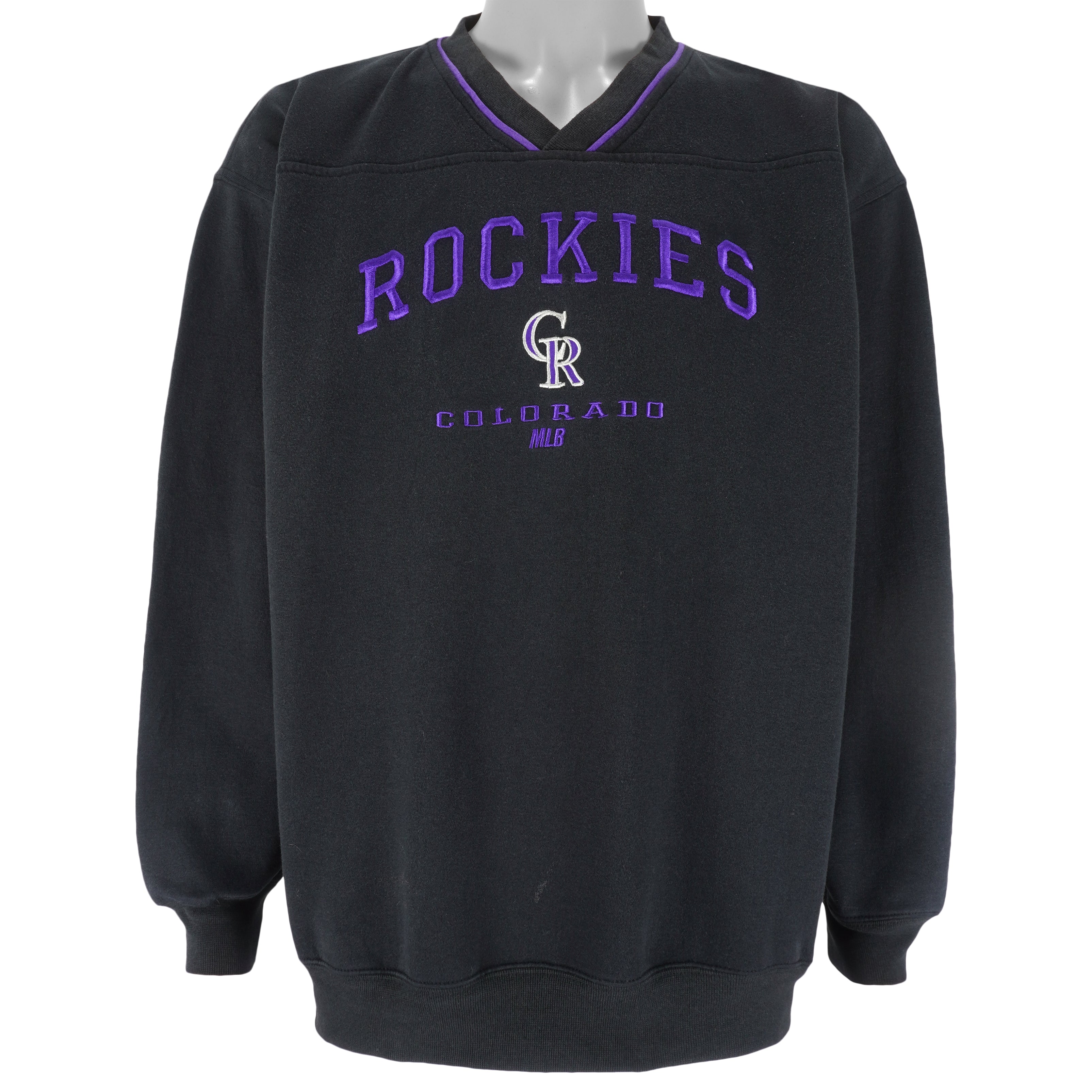 MLB (Lee) - Colorado Rockies Embroidered Crew Neck Sweatshirt 1990s X-Large Vintage Retro Baseball