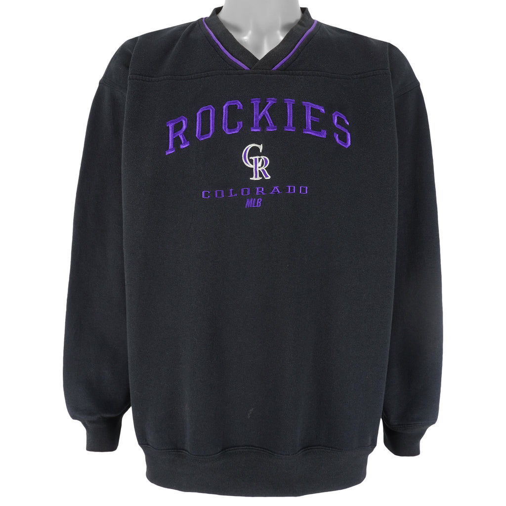 MLB (Lee) - Colorado Rockies Embroidered Crew Neck Sweatshirt 1990s X-Large Vintage Retro Baseball