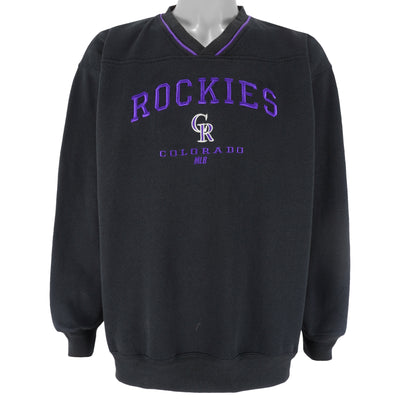 MLB (Lee) - Colorado Rockies Embroidered Crew Neck Sweatshirt 1990s X-Large