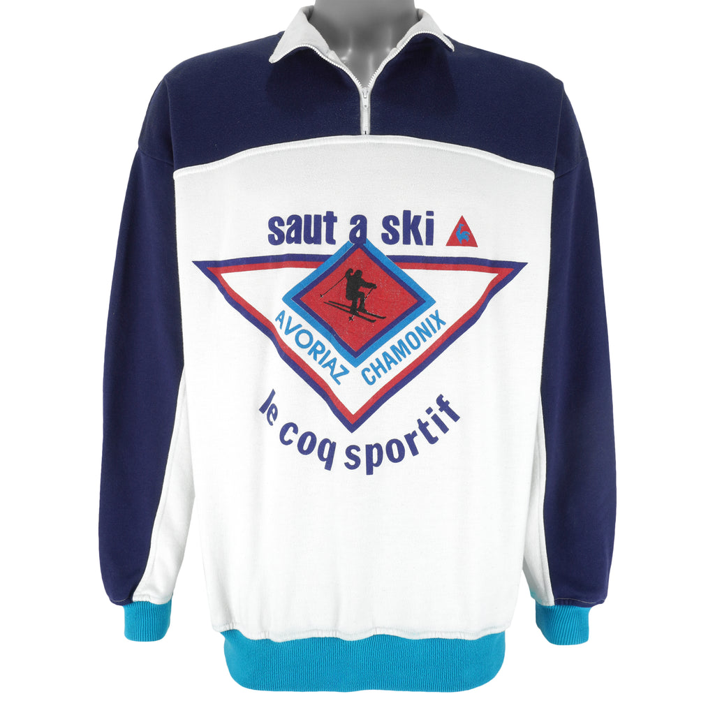 Le Coq Sportif - Saut A Ski 1/4 Zip Sweatshirt 1990s X-Large Vintage Retro