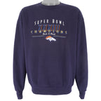 NFL (Nutmeg) - Denver Broncos Embroidered Crew Neck Sweatshirt 1999 Large Vintage Retro Football