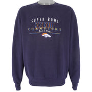 NFL (Nutmeg) - Denver Broncos Embroidered Crew Neck Sweatshirt 1999 Large Vintage Retro Football