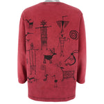 Vintage - Native Animals Drawing Crew Neck Sweatshirt 2004 Large Vintage Retro