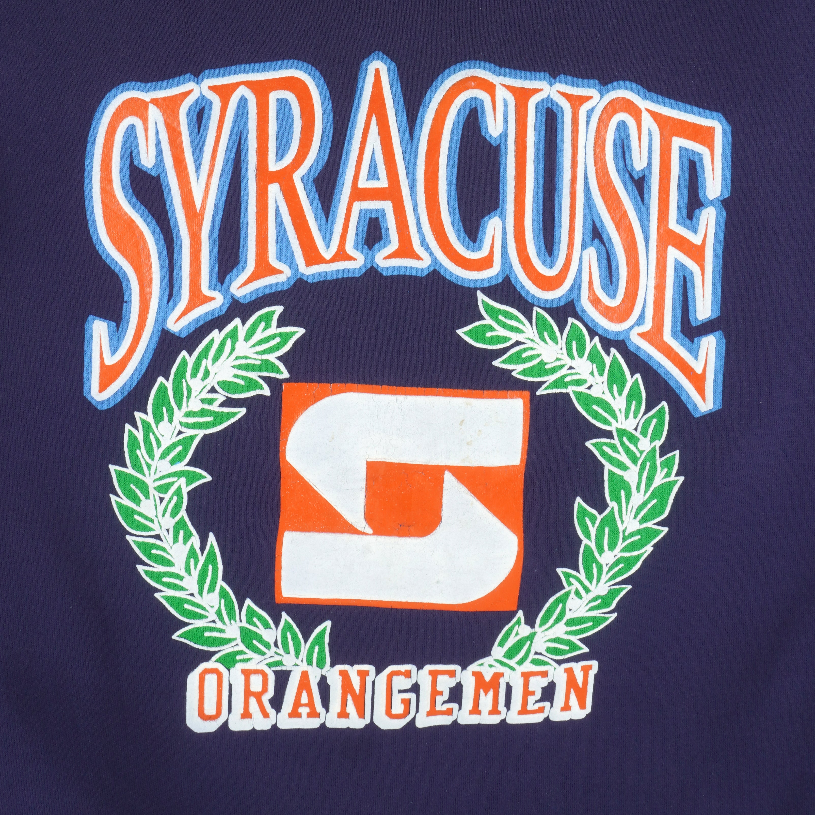 NCAA - Syracuse Orangemen Crew Neck Sweatshirt 1990s Large Vintage Retro Football College
