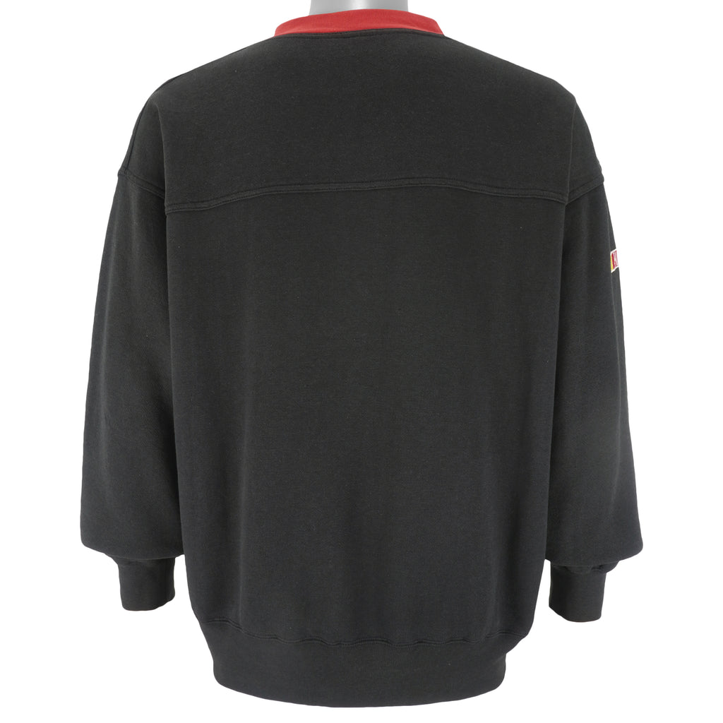 NASCAR (Nutmeg) - Ernie Irvan No. 28 Embroidered Crew Neck Sweatshirt 1990s Large Vintage Retro