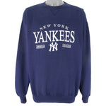 MLB (Lee) - New York Yankees Embroidered Crew Neck Sweatshirt 1990s X-Large Vintage Retro Baseball