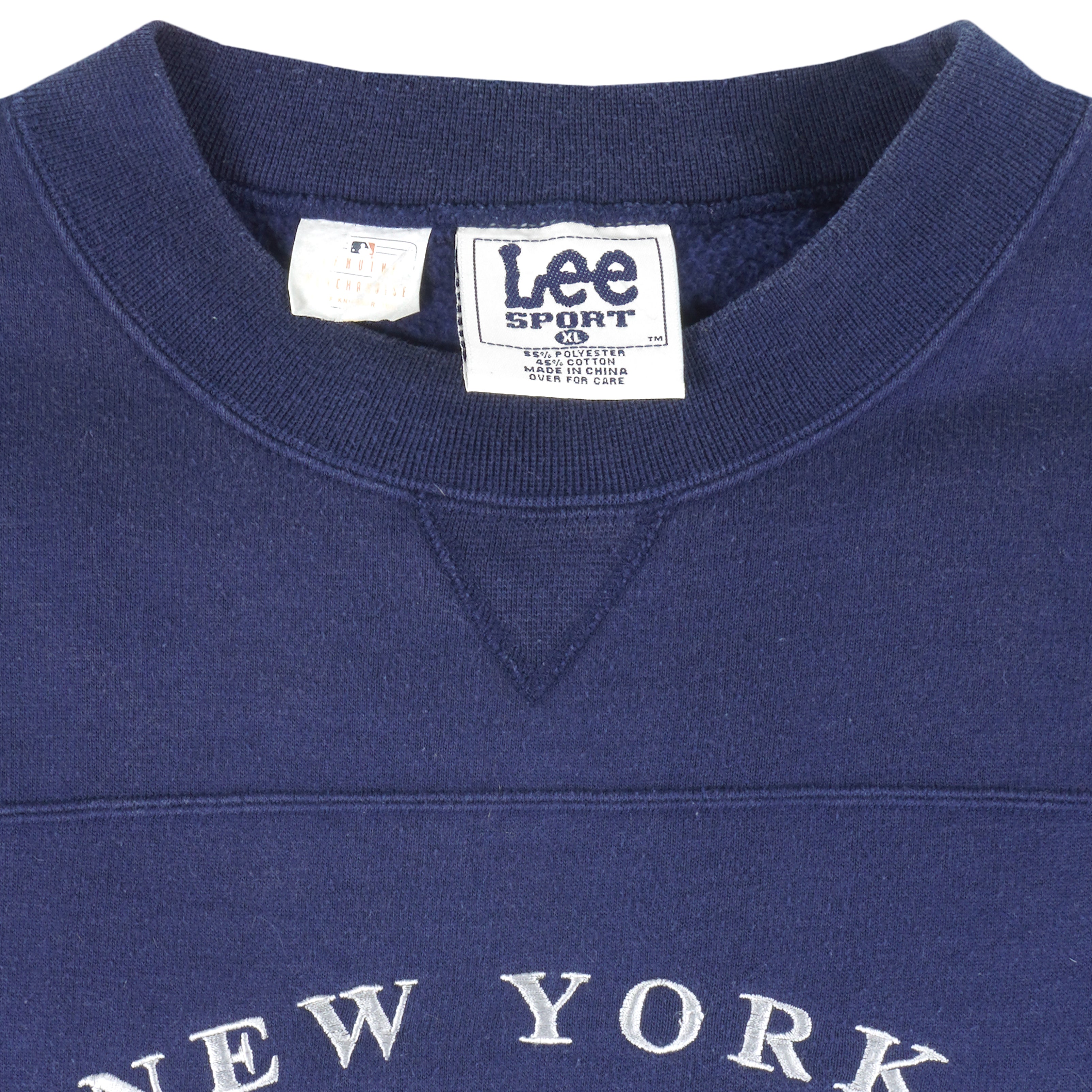 MLB (Lee) - New York Yankees Embroidered Crew Neck Sweatshirt 1990s X-Large Vintage Retro Baseball