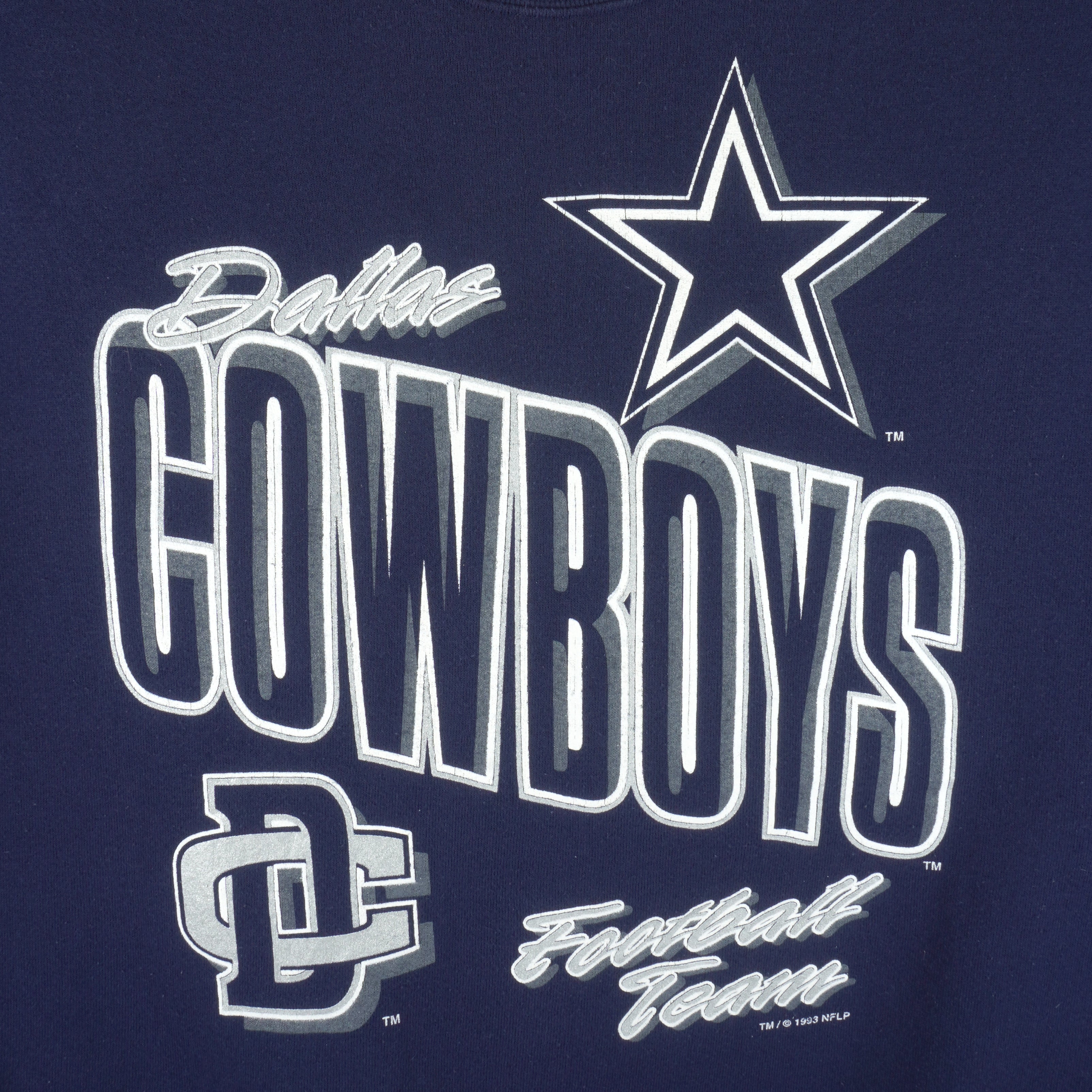 NFL (Fruit Of The Loom) - Dallas Cowboys Crew Neck Sweatshirt 1993 X-Large Vintage Retro Football