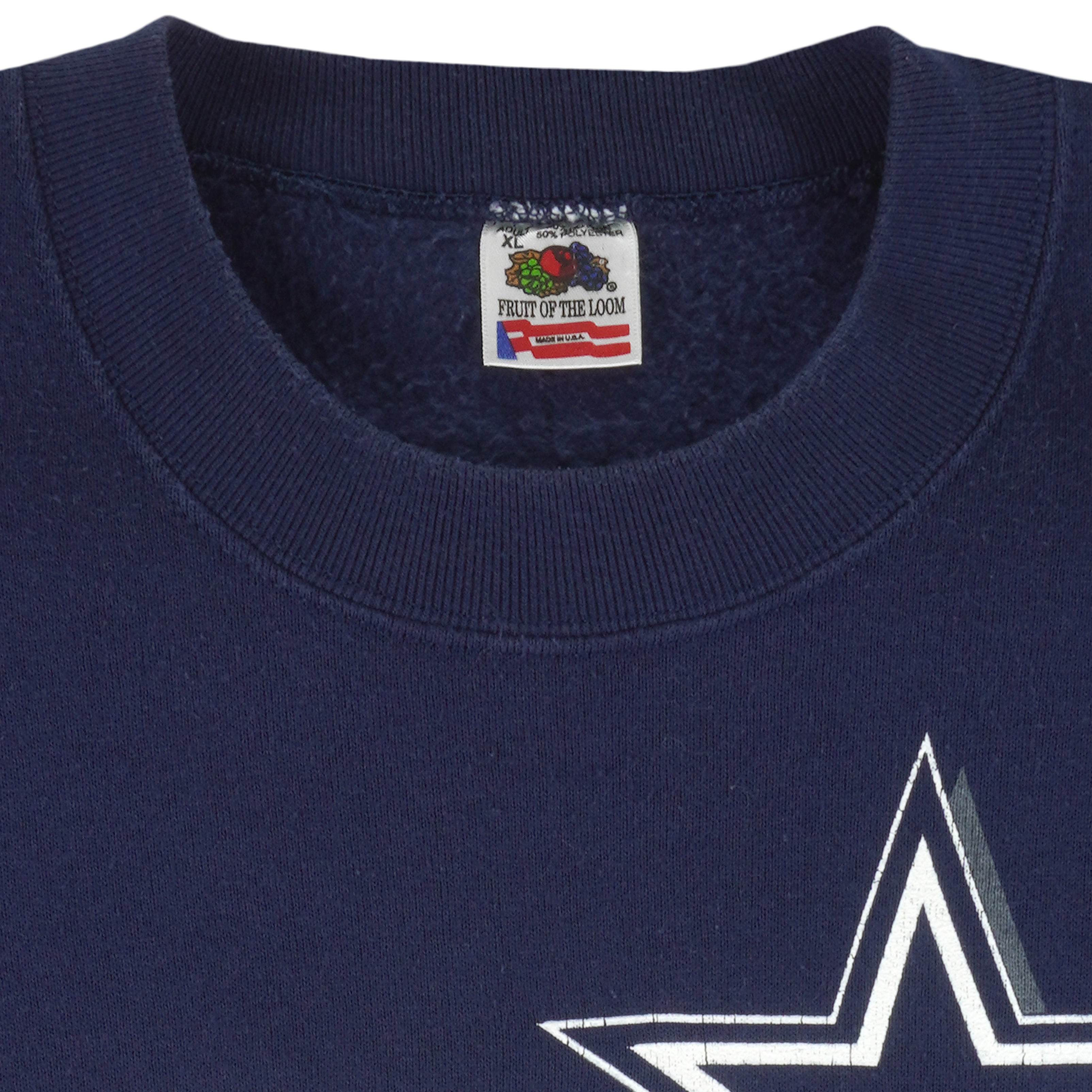 NFL (Fruit Of The Loom) - Dallas Cowboys Crew Neck Sweatshirt 1993 X-Large Vintage Retro Football