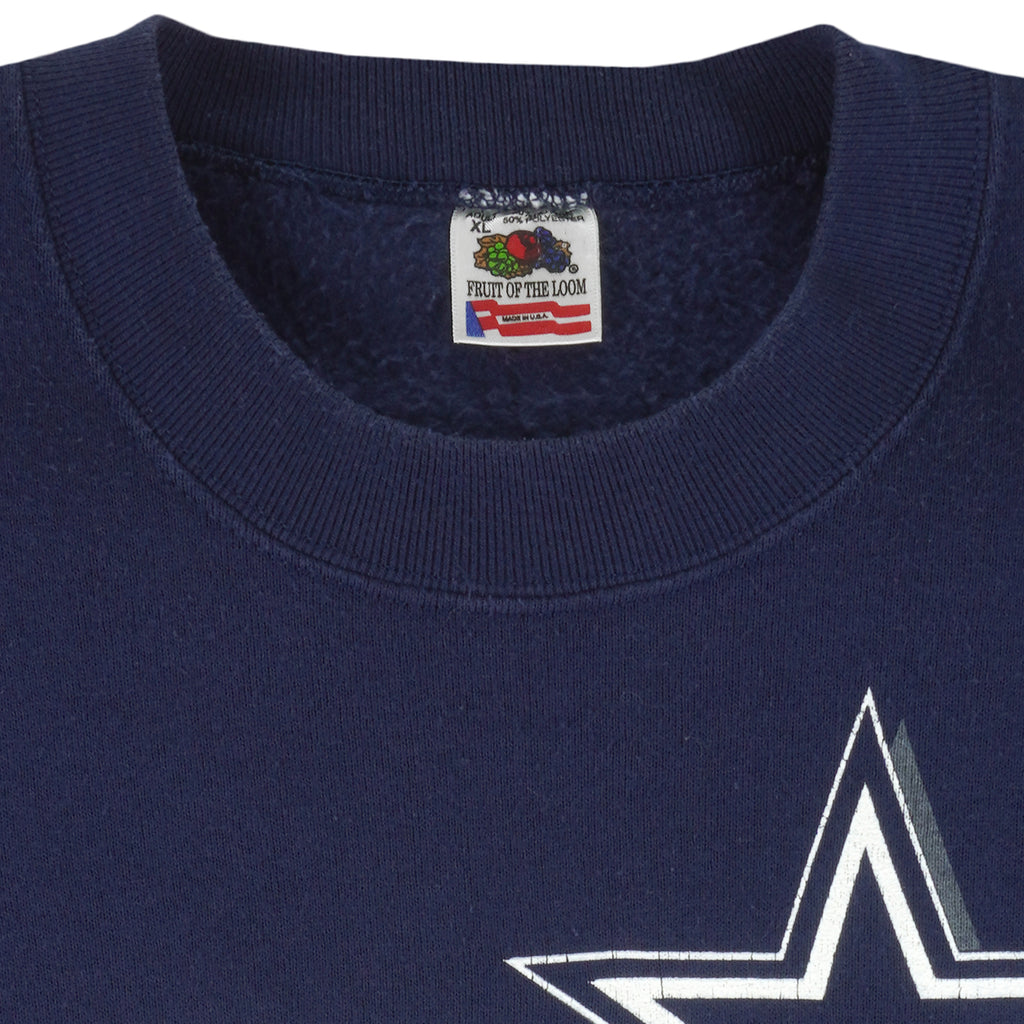 NFL (Fruit Of The Loom) - Dallas Cowboys Crew Neck Sweatshirt 1993 X-Large Vintage Retro Football