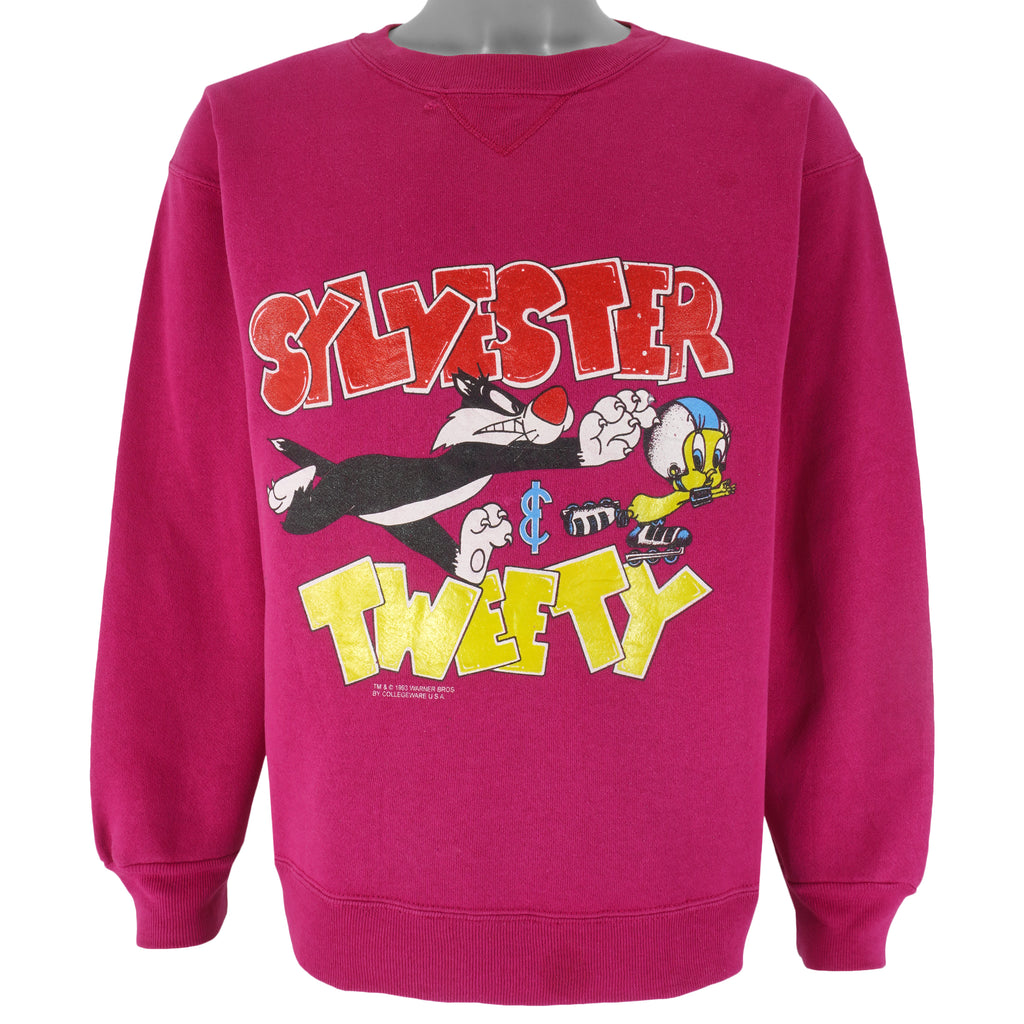 Looney Tunes (Signal Sports) - Sylvester & Tweety Bird Crew Neck Sweatshirt 1993 Large Vintage Retro