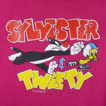 Looney Tunes (Signal Sports) - Sylvester & Tweety Bird Crew Neck Sweatshirt 1993 Large Vintage Retro