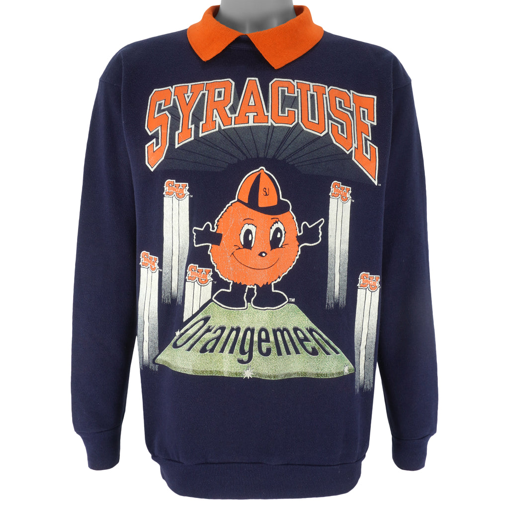 NCAA (Tultex) - Syracuse Orangemen Crew Neck Sweatshirt 1990s Large Vintage Retro Football College