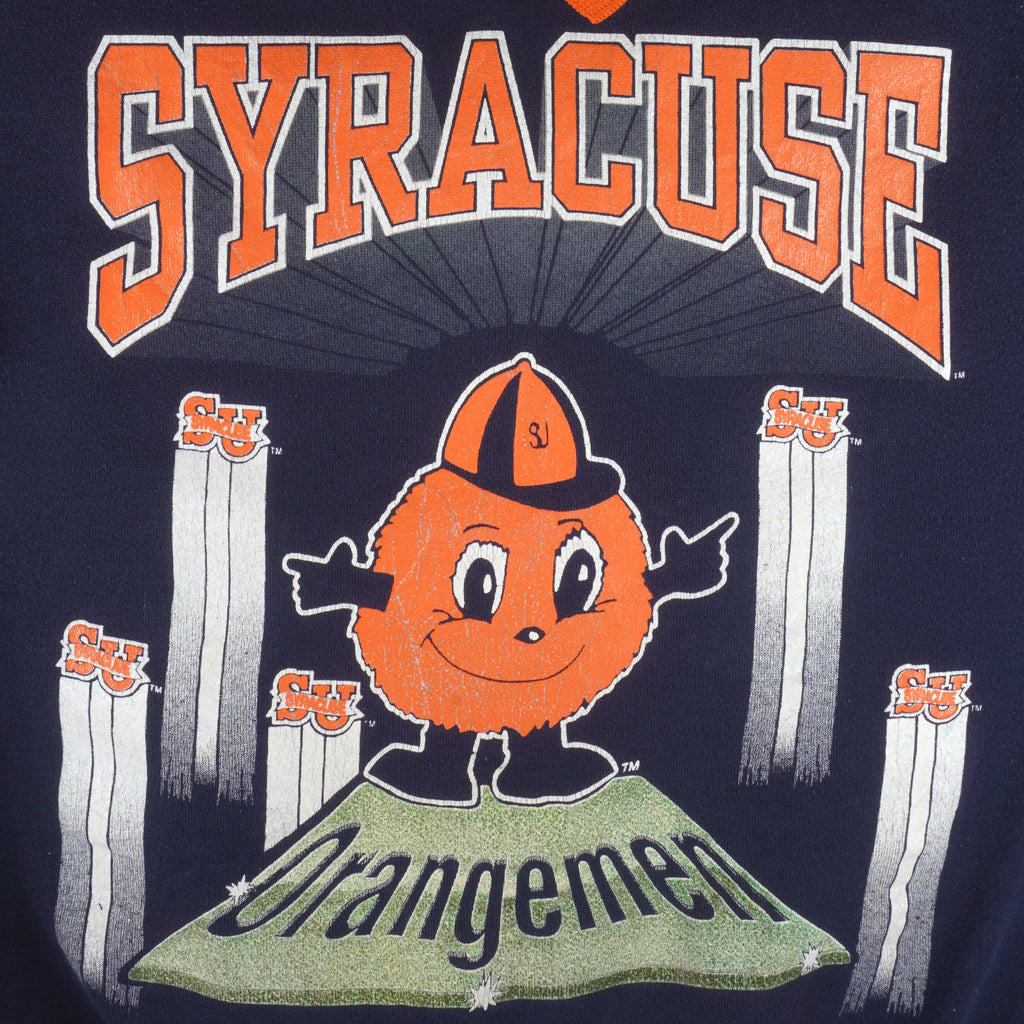 NCAA (Tultex) - Syracuse Orangemen Crew Neck Sweatshirt 1990s Large Vintage Retro Football College