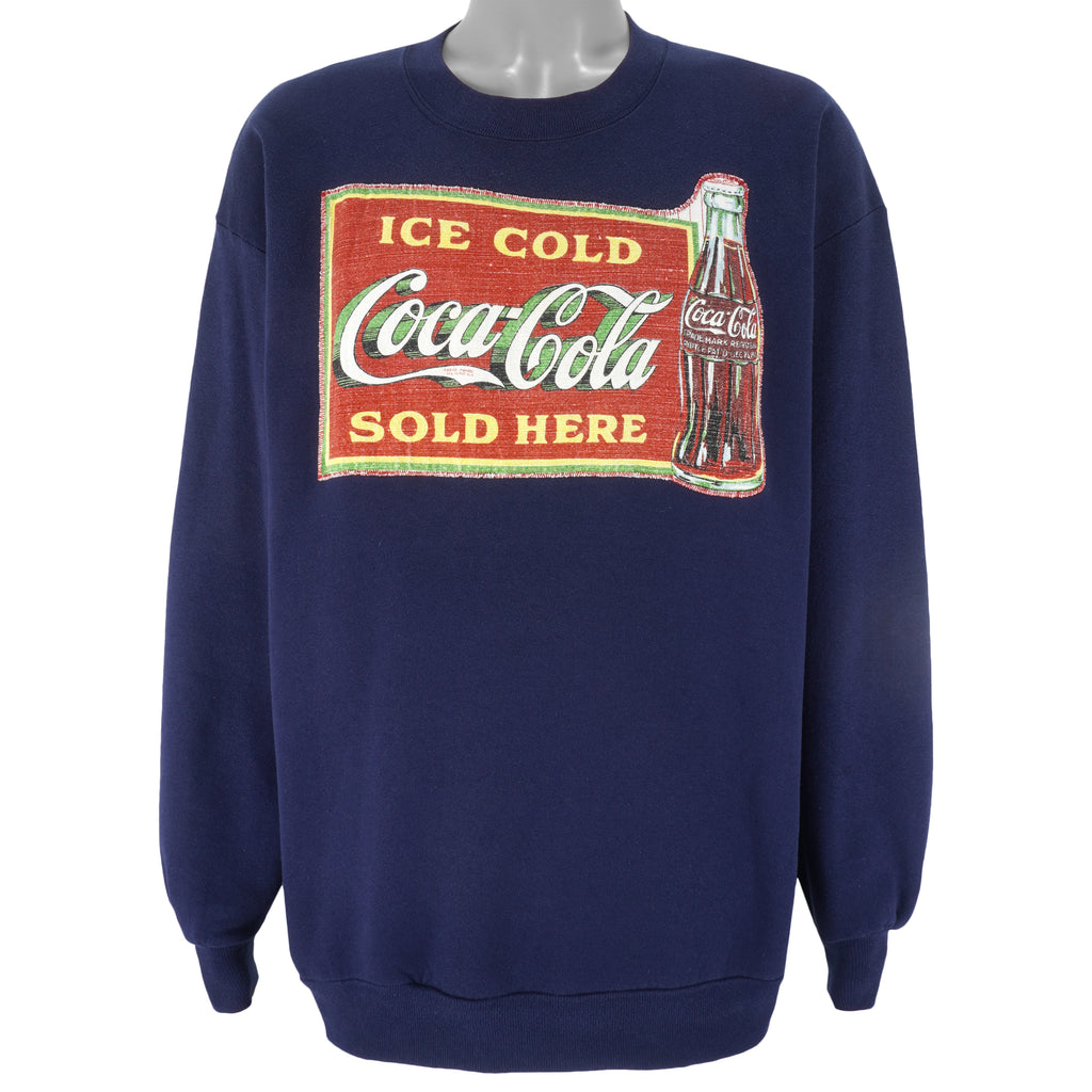 Vintage - Coca-Cola Ice Cold Sold Here Crew Neck Sweatshirt 1990s Large Vintage Retro