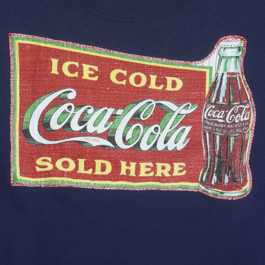 Vintage - Coca-Cola Ice Cold Sold Here Crew Neck Sweatshirt 1990s Large Vintage Retro