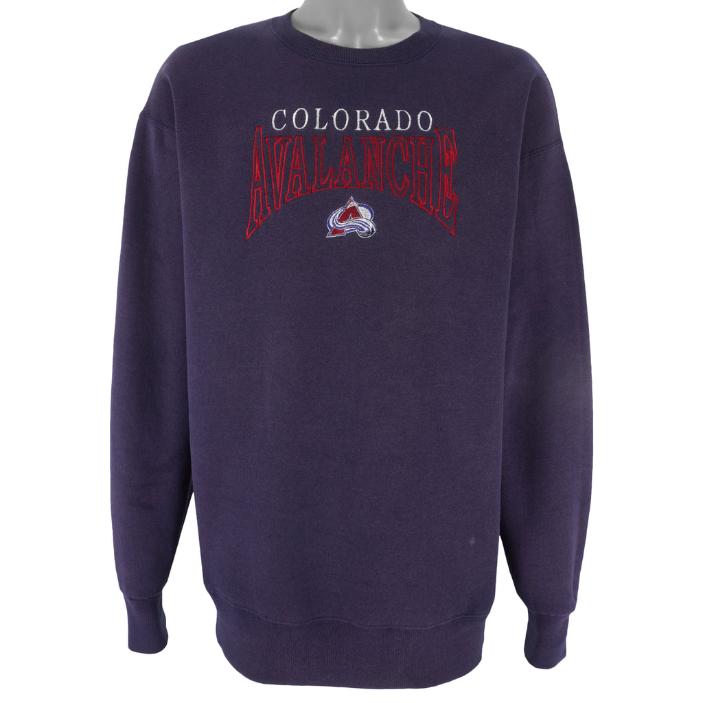 NHL (Lee) - Colorado Avalanche Embroidered Sweatshirt 1990s Large Vintage Retro Hockey