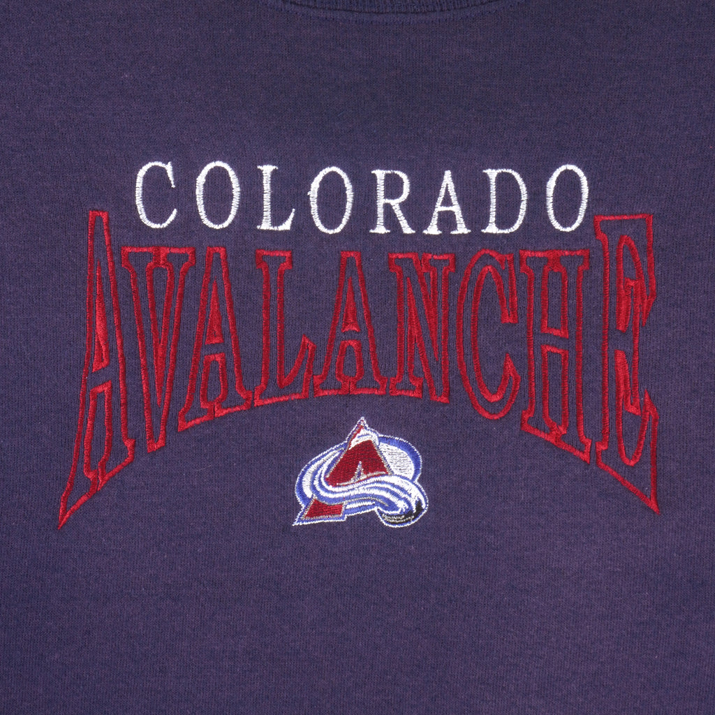 NHL (Lee) - Colorado Avalanche Embroidered Sweatshirt 1990s Large Vintage Retro Hockey