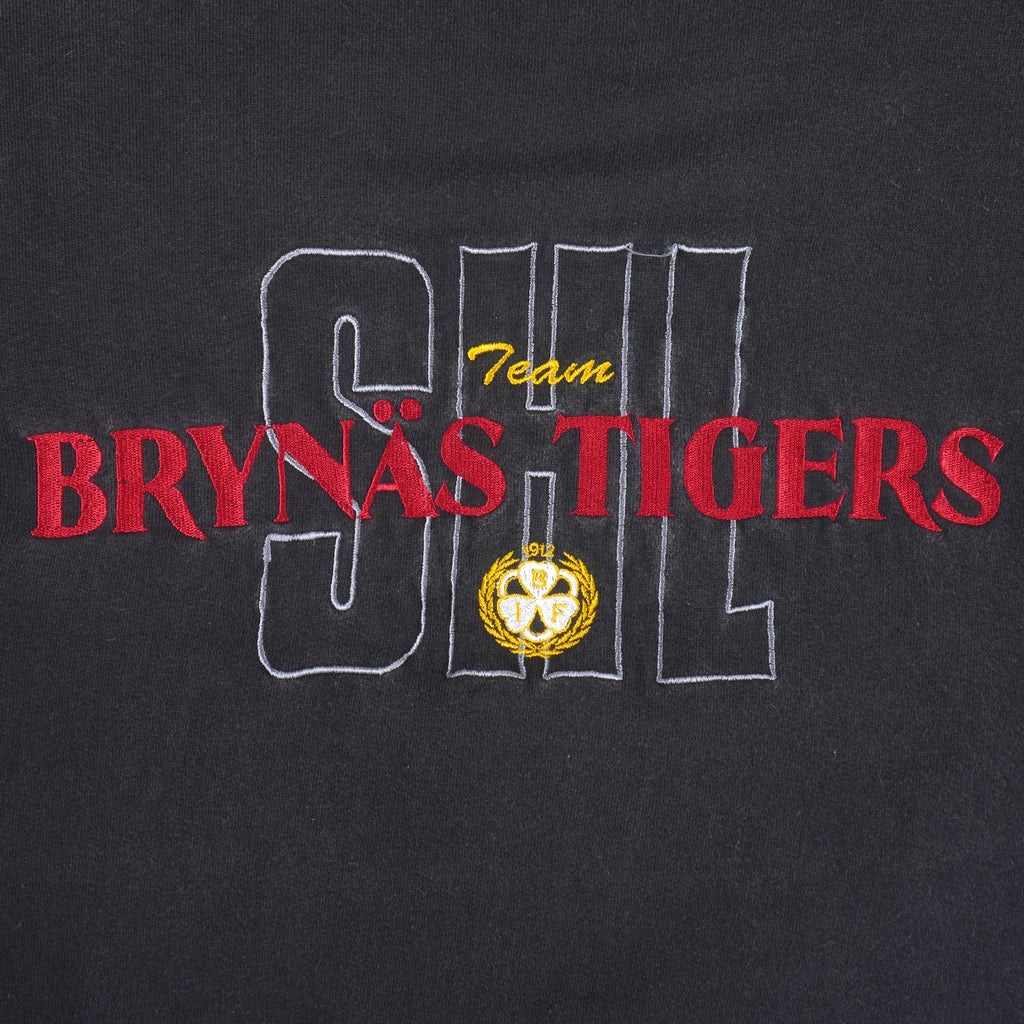 Vintage (Team Wear) - Brynas Tigers BIF Swedish Hockey Crew Neck Sweatshirt 1990s Medium Vintage Retro Hockey