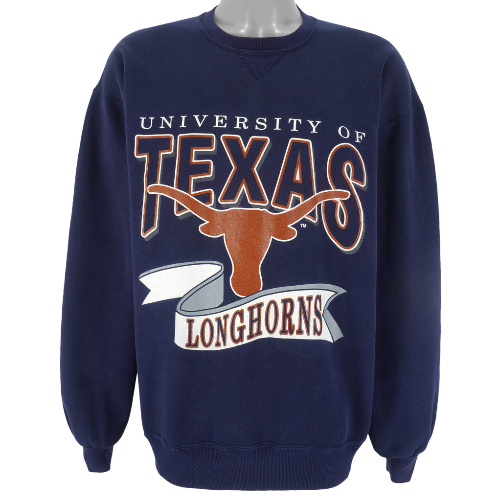 NCAA - University of Texas Longhorns Crew Neck Sweatshirt 1990s Large Vintage Retro Football College