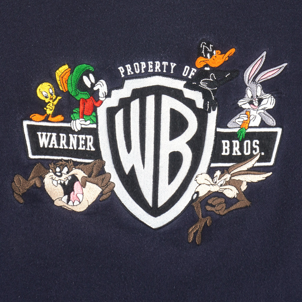 Looney Tunes - WB Tuns Squad Embroidered Crew Neck Sweatshirt 1990s Small Vintage Retro