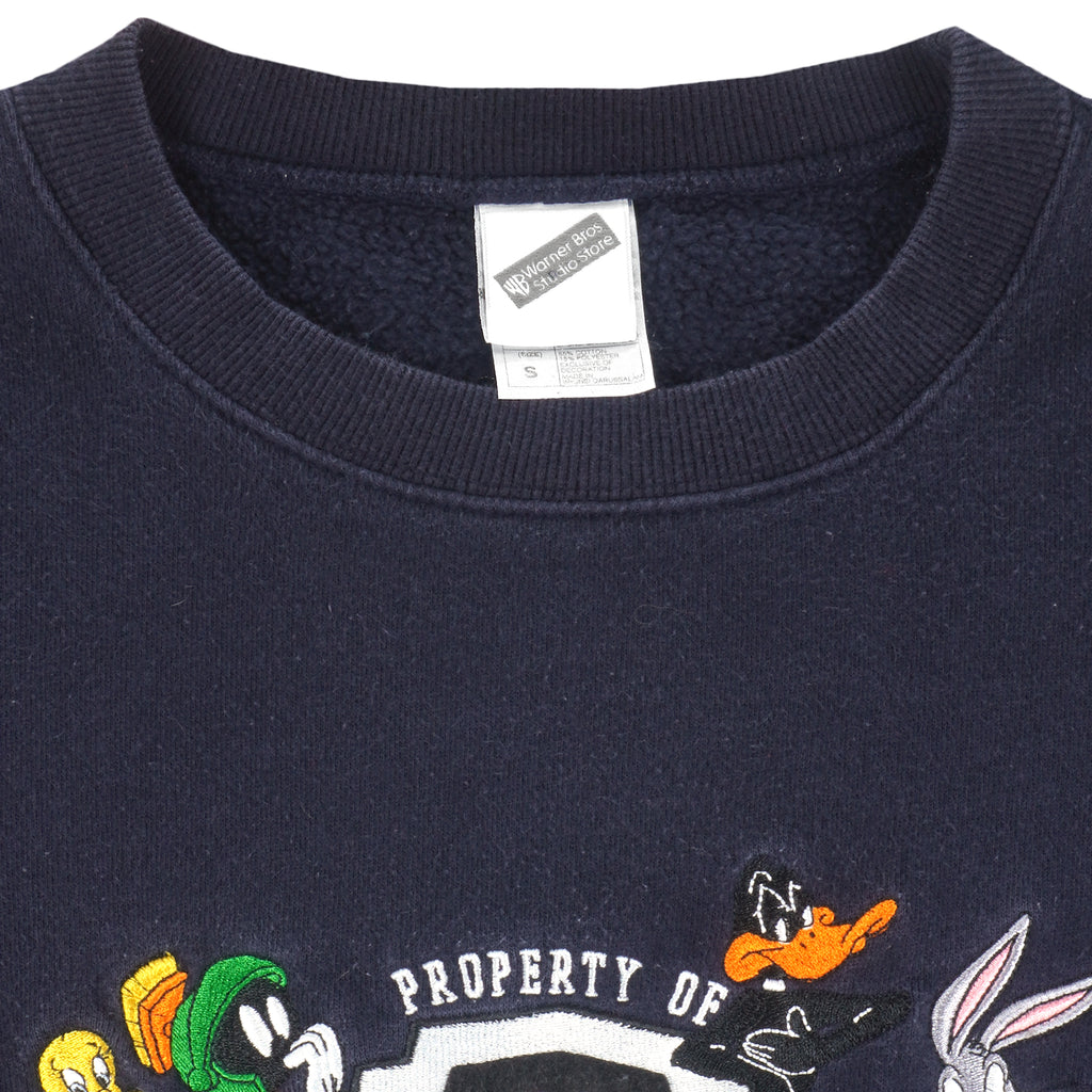 Looney Tunes - WB Tuns Squad Embroidered Crew Neck Sweatshirt 1990s Small Vintage Retro