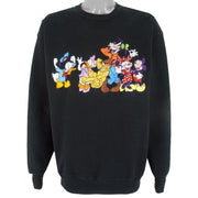 Disney (Too Cute) - Mickey & Friends Embroidered Crew Neck Sweatshirt 1990s Large Vintage Retro