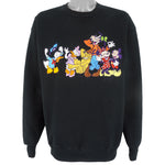 Disney (Too Cute) - Mickey & Friends Embroidered Crew Neck Sweatshirt 1990s Large
