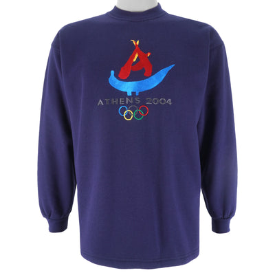 Vintage - Athens Olympic Embroidered Crew Neck Sweatshirt 2004 Medium