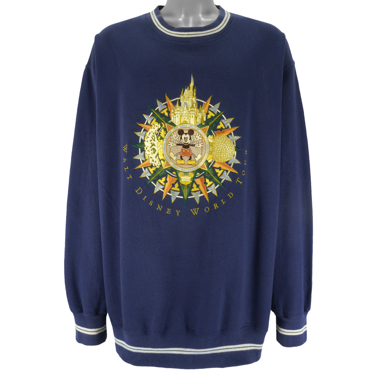 Disney - Walt Disney World Tour Embroidered Crew Neck Sweatshirt 1990s XX-Large Vintage Retro