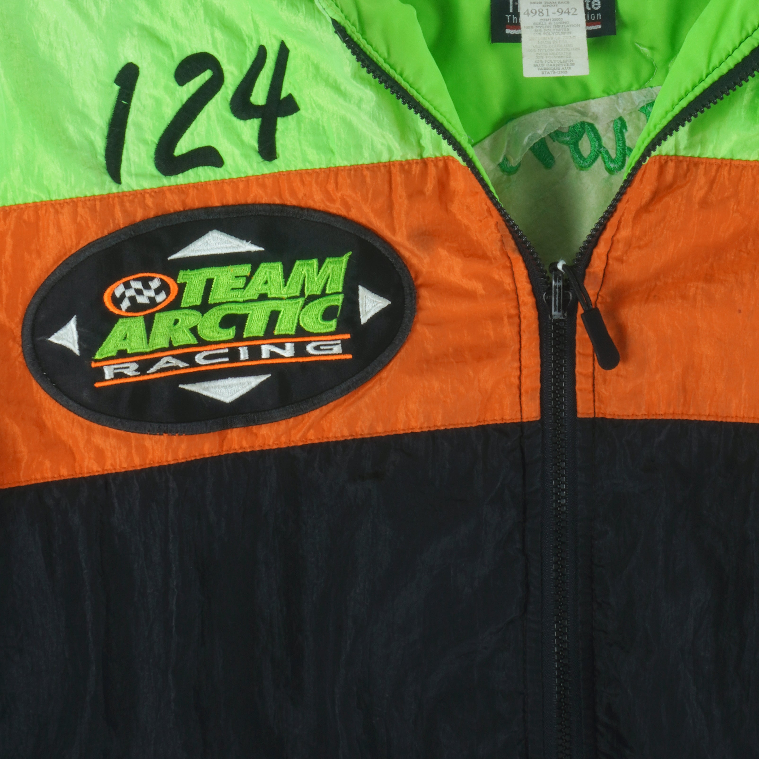 Vintage - Team Arctic Cat Competition Sports Racing 124 Snowmobile Jacket 1990s Medium Vintage Retro