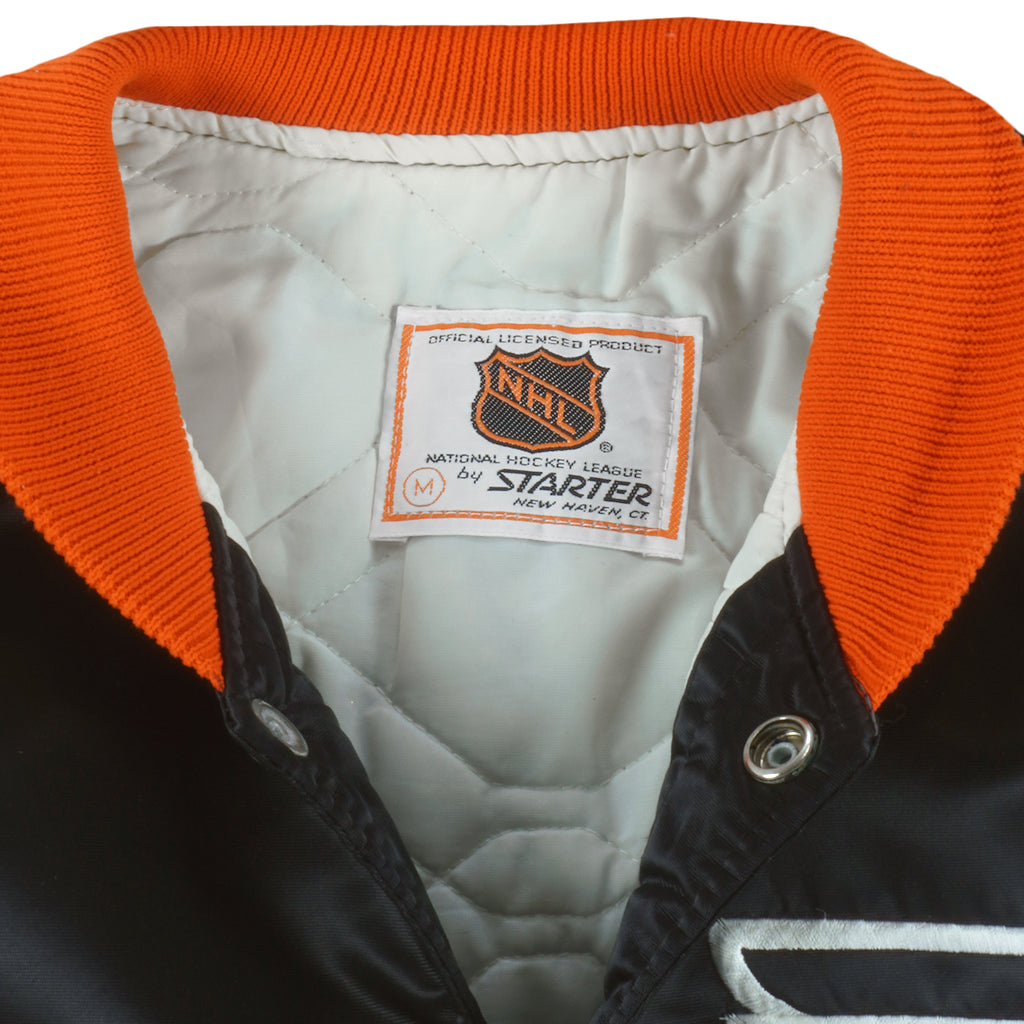 Starter - Philadelphia Flyers Embroidered Satin Jacket 1990s Medium Vintage Retro Hockey