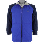 Nike - Blue And Grey Reversible Jacket 1990s Large Youth Vintage Retro