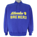 Starter - Milwaukee Brewers Button UP Sweatshirt 2000s Medium Vintage Retro Baseball