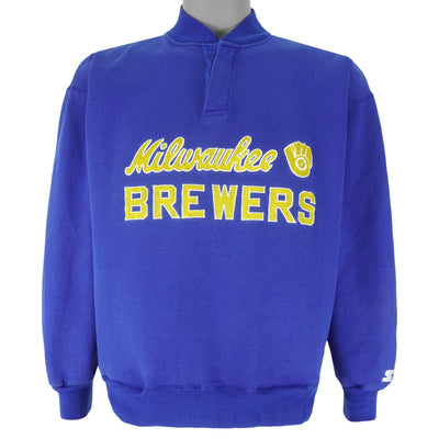 Starter - Milwaukee Brewers Embroidered Sweatshirt 1980s Medium