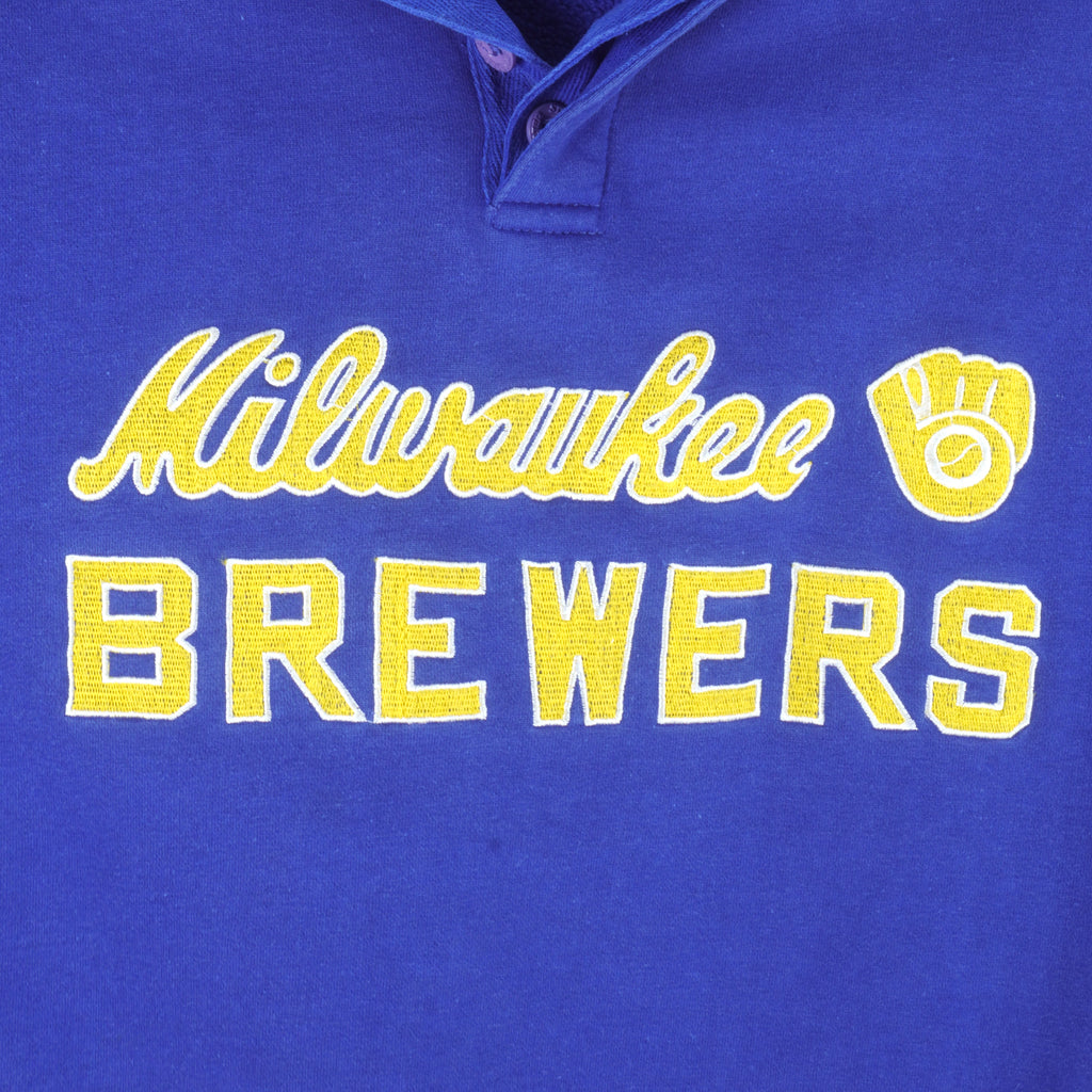Starter - Milwaukee Brewers Embroidered Sweatshirt 2000s Medium Vintage Retro Baseball